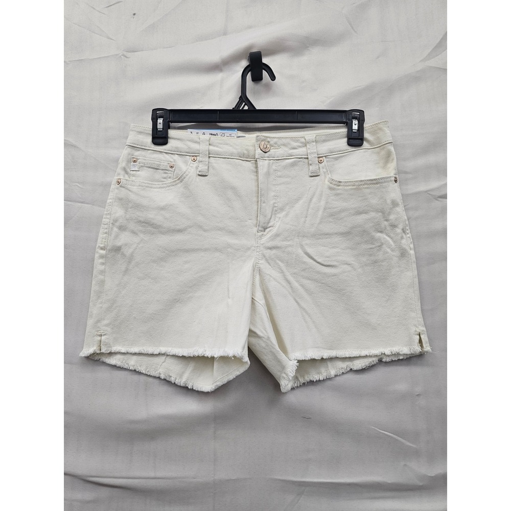 Seven7‎ Womens Weekend Fray Hem Denim Shorts Bone Cotton Blend Casual Size 10